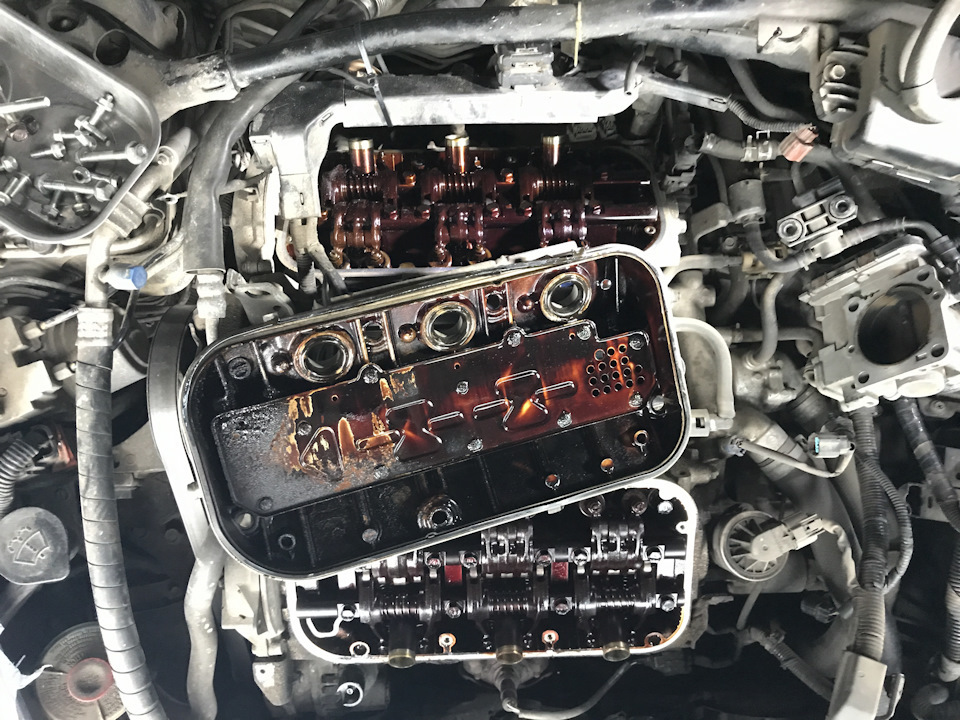 Переустановка ремня ГРМ и регулировка клапанов на Honda Legend KB1 J35A8